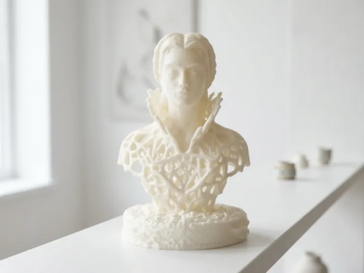 Girl Coral Nymph - Organic Lattice Bust Sculpture