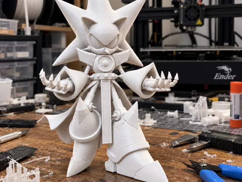 Super Neo Metal Sonic – Fan Art Figürü | 3D Yazdırılabilir STL