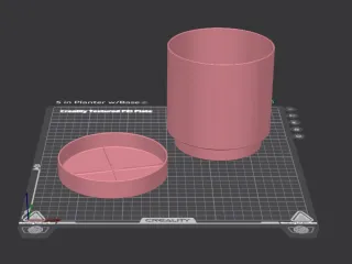 10 inch Planter w Base - PLA-PETG-ABS - Resizable