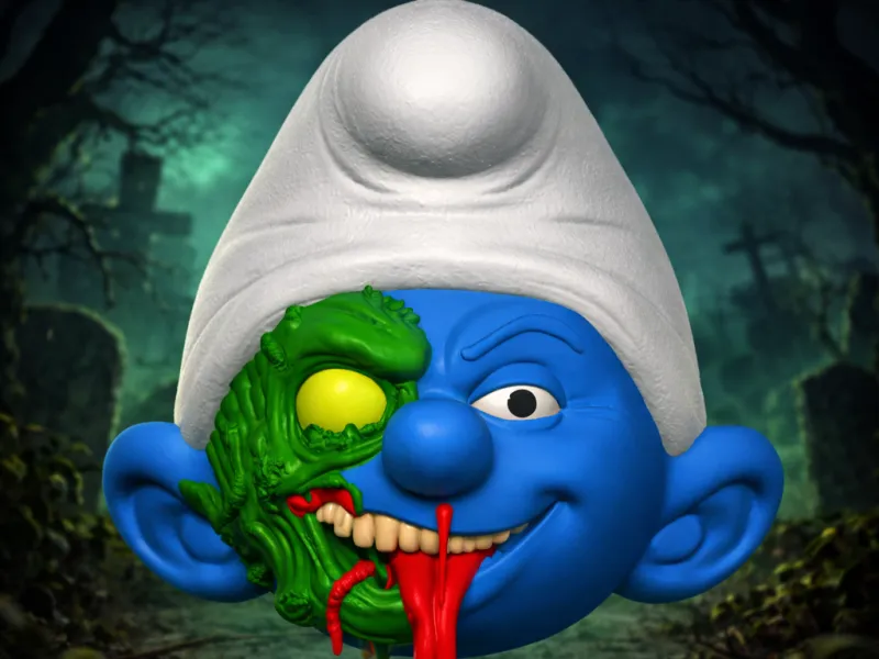 Cabeça de Smurf Zumbi