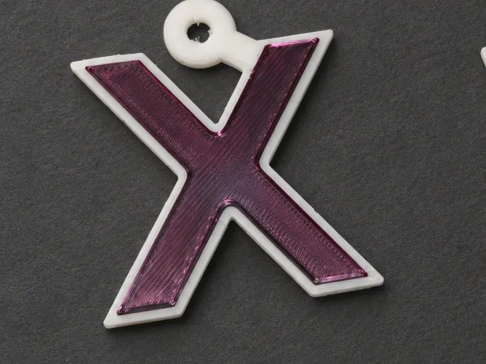 Sculpted Letter X Bag Tag / Keychain - Multicolour