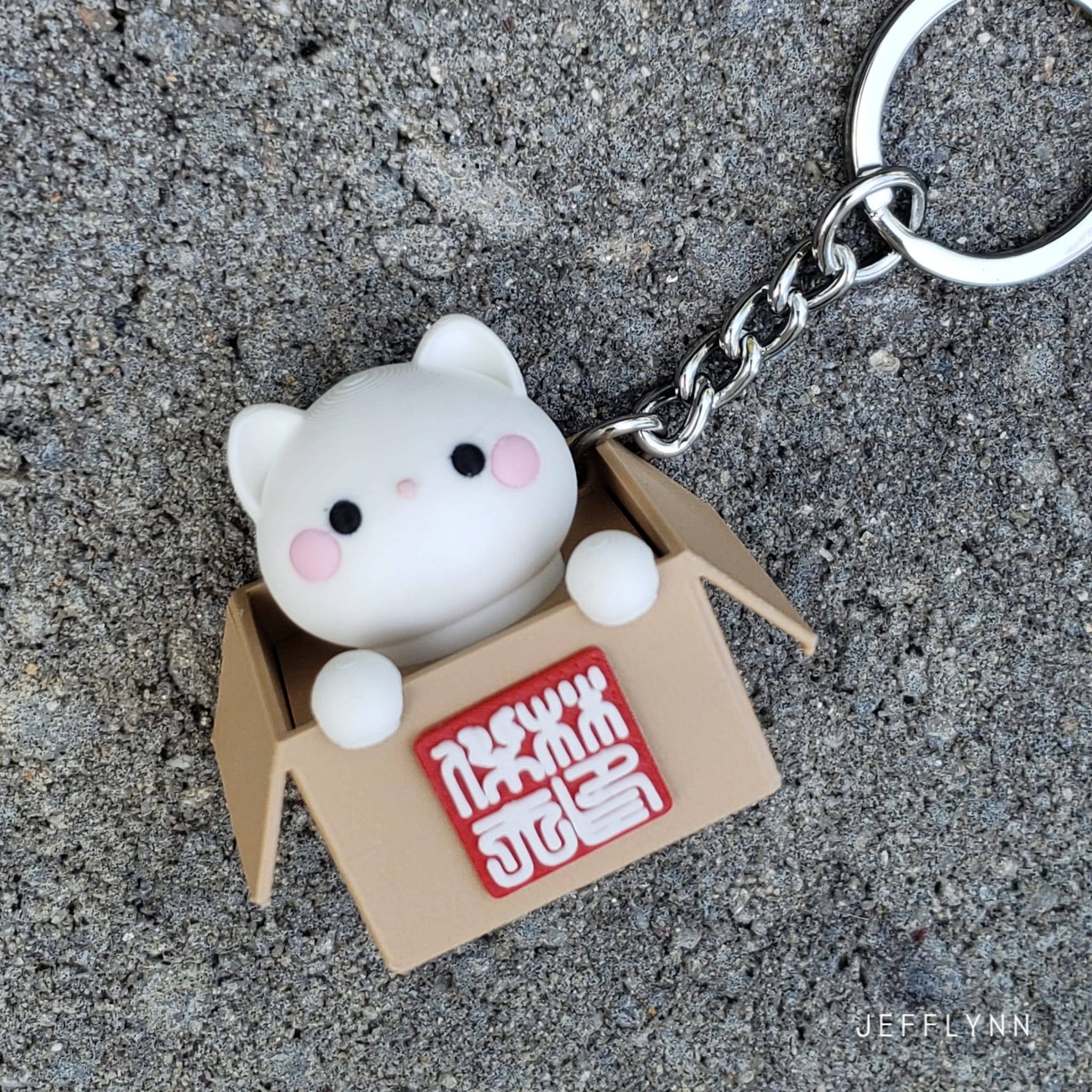 3D Printer Files | 3MF File | Cat in a Box - Clicker Fidget Keychain ...