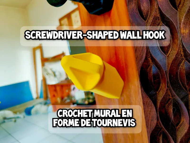CROCHET MURAL EN FORME DE TOURNEVIS
