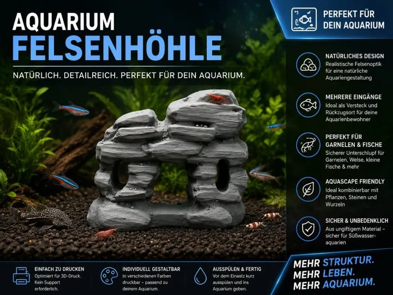 🪨 Aquarium-Felsenhöhle