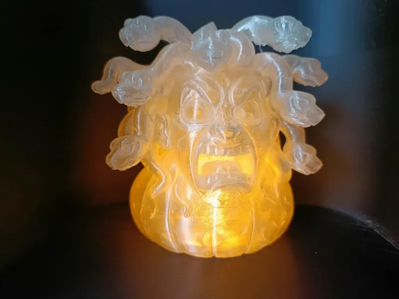 Medusa Pumpkin Greek Mythology LED Tealight Halloween