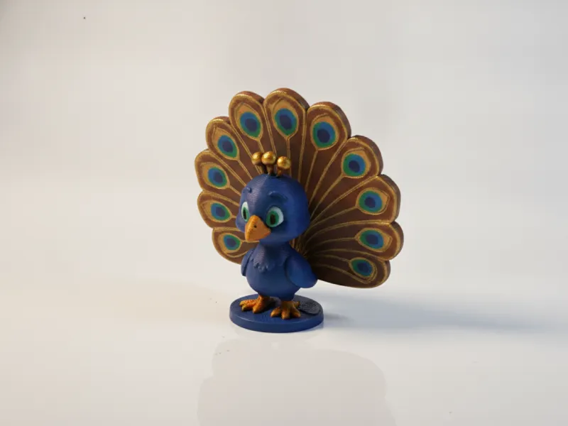 Pavão Fofo Exibindo Penas