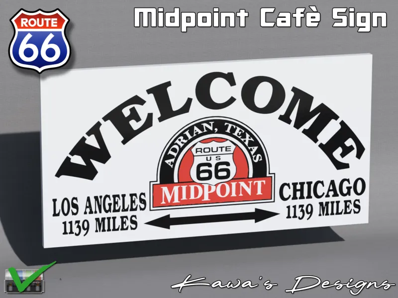 Route 66 Midpoint Café Sign