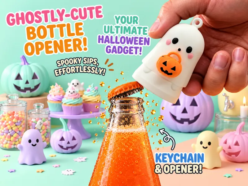 Abre-garrafas e chaveiro de fantasma fofo de Halloween