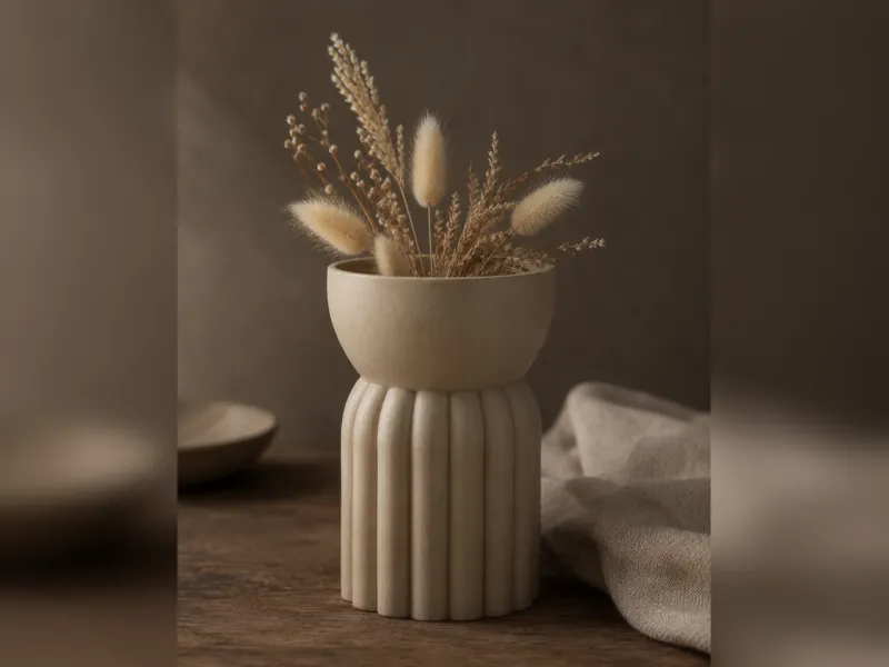 Bowled Column Vase