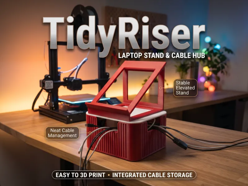 Cord Management Box w/Laptop Stand