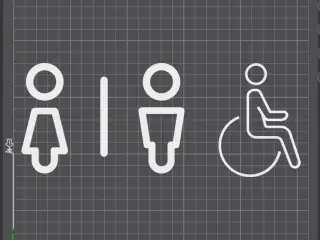 Toilet Restroom Door Sign