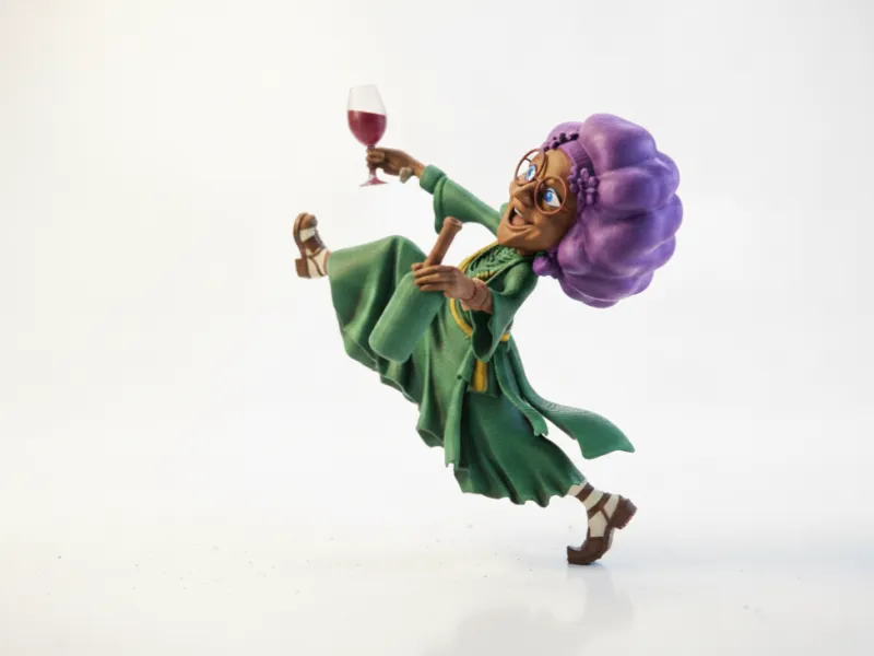 Old Woman Drinking Wine Figurine 3D Printable