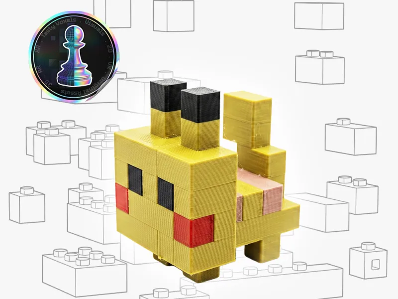 Puzzle di mattoncini Pika Bot realizzato con Voxl Regolith
