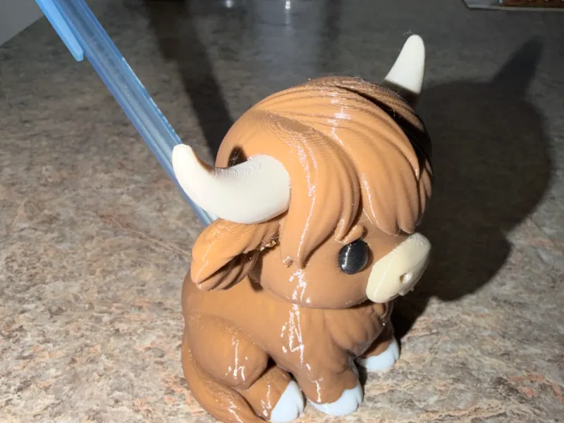 Highland Cow Desk Pal Clicker: Pencil Holder & Fidget