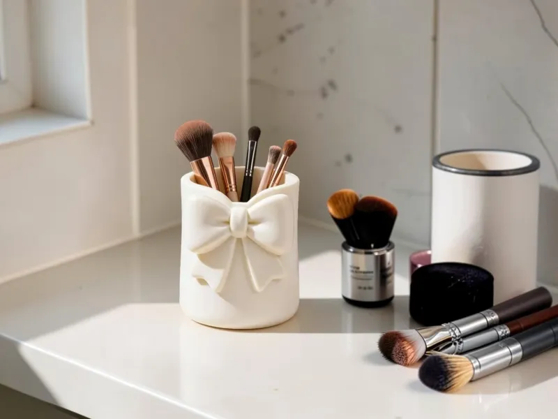 Stylish Multifunctional Organizer with Ribbon | Brush Holder