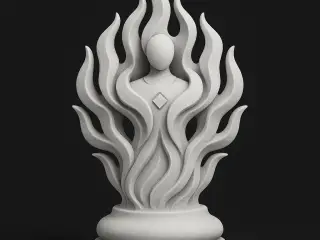 Chess Pawn Celestial Flames