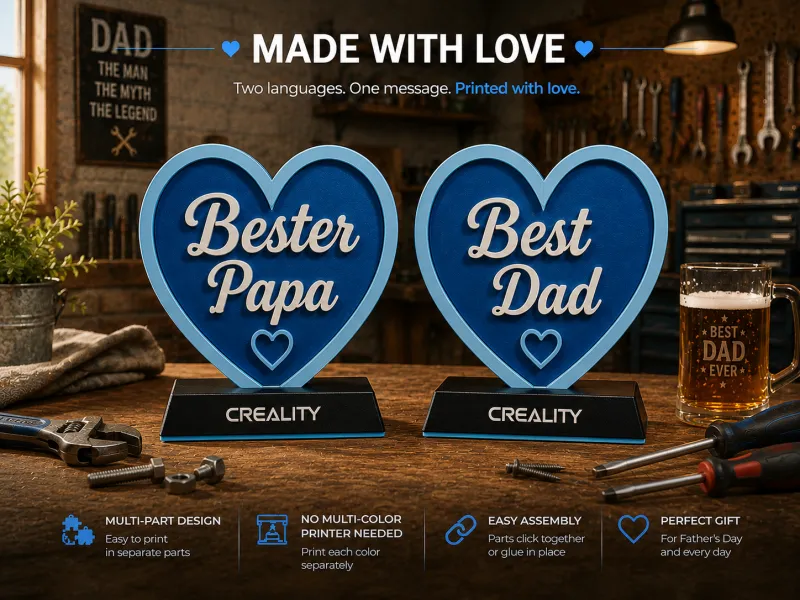 Fathers's Day Heart Sign – Best Dad (Multi-Part)