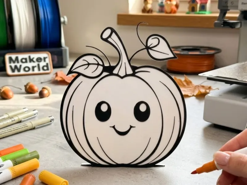 Coloring page - Halloween cute Pumpkin / Autumn