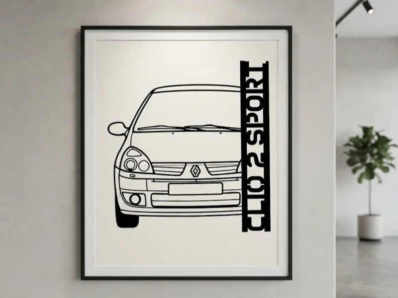 Renault Clio 2 Sport Vector Drawing