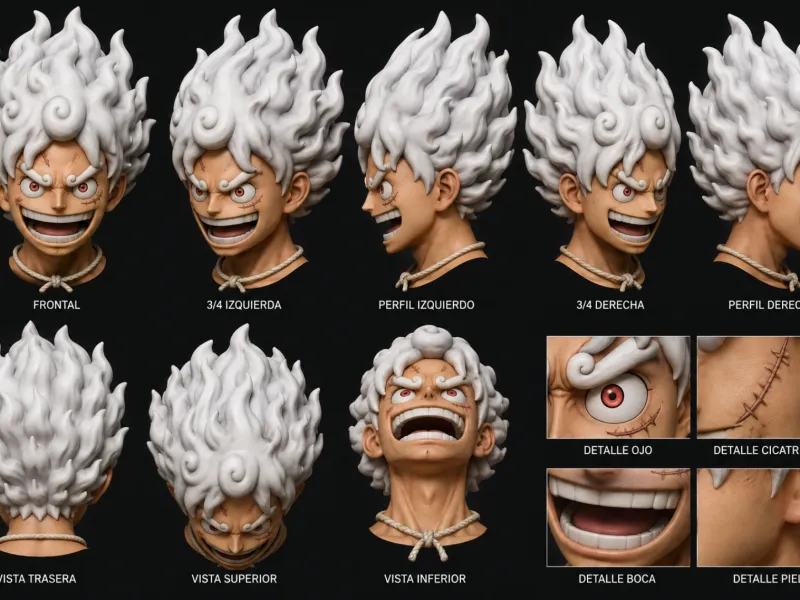 Busto generado por IA Avance de cara luffy
