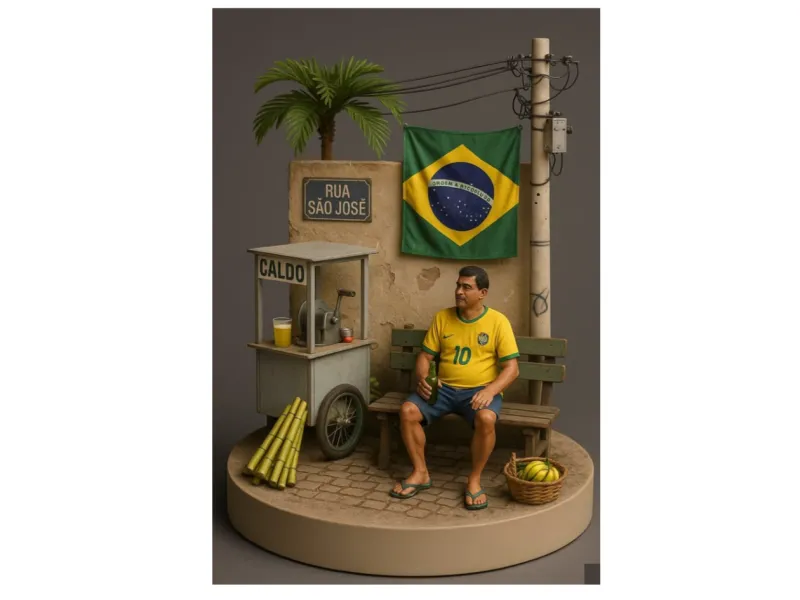 Stylized Realistic Brazilian Street Diorama 3D Model