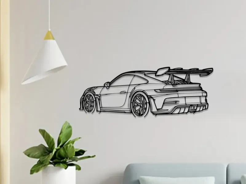 Porsche 911 GT3 - Decoração de Parede 3D