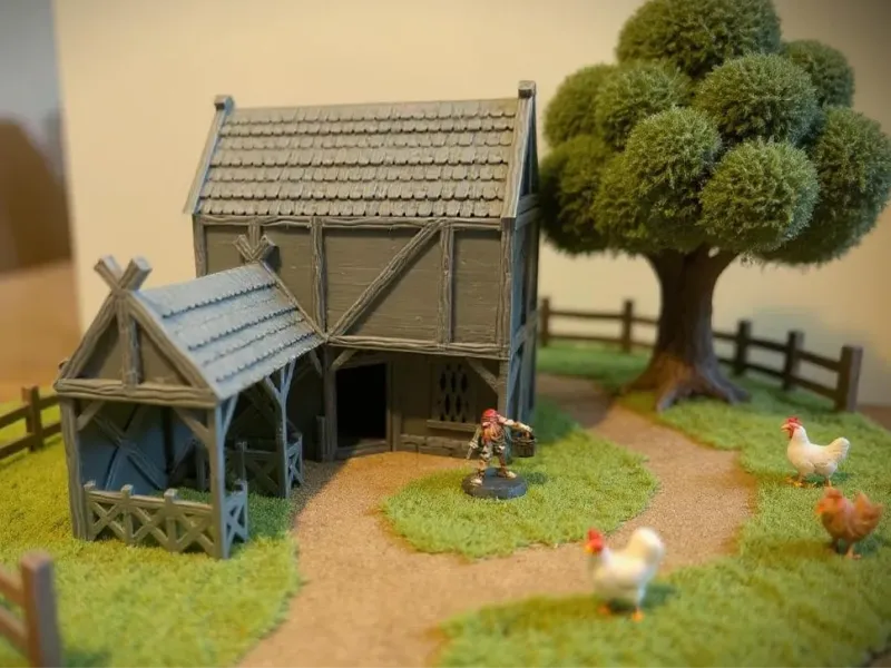 Ferme avec écuries – Terrain fantastique DND