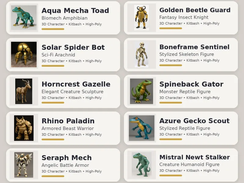 Creature Forge Pack – Fantasy & Sci-Fi Creature Collection