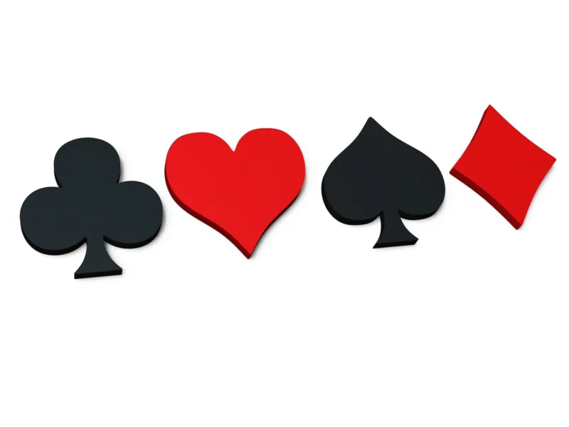 Semi delle Carte - Magnete per Frigorifero 6x2 - Simboli del Mazzo da Poker