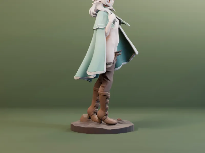 Elf Maiden with Flowing Cape - Printable STL