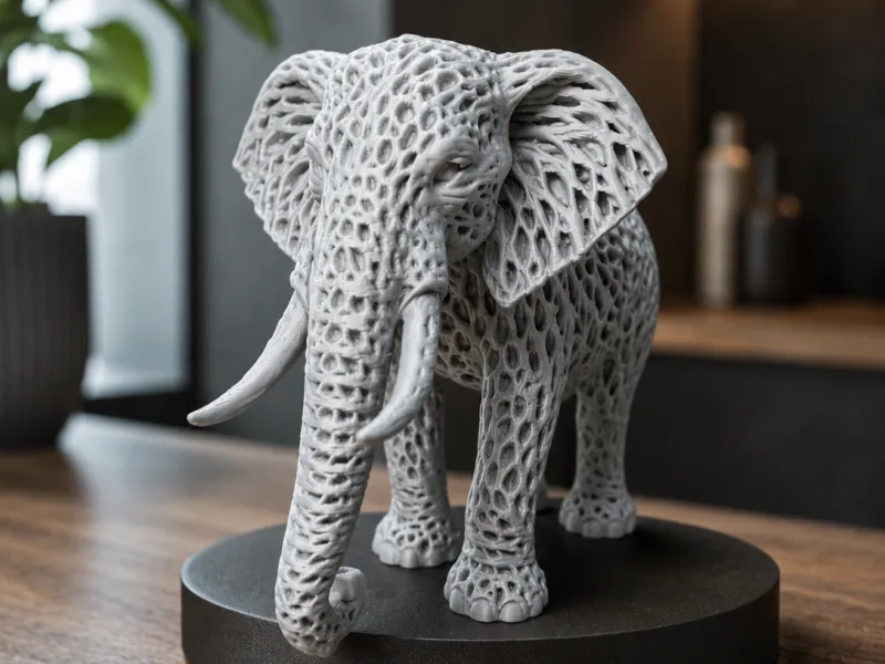 Majestic Elephant Sculpture-Voronoi Style