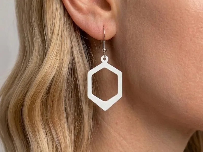 Pendiente 3D Simple A02 - Diseño de Joyería - Moda de Joyería