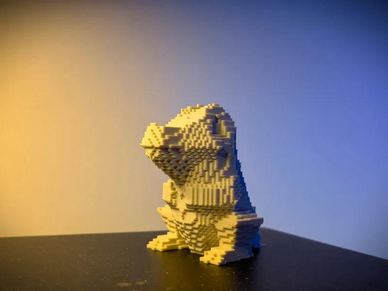 Figura de Arte Pixel Voxel do Totodile