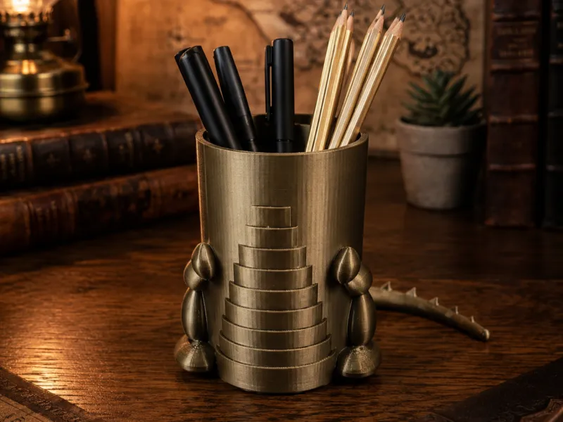 Medieval Dragon Tower Desk Organizer