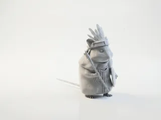 Hamster Warrior Fantasy Figurine 3D Printable
