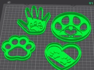 puppy footprints Cookie Cutter Set – 3D Printable STL