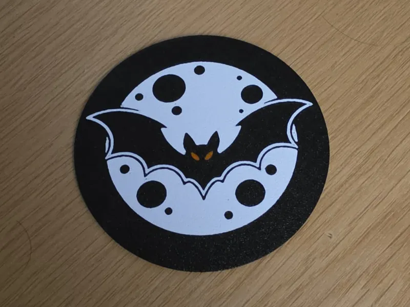 Bat Coaster Halloween Decoration - Multi-Colour Print