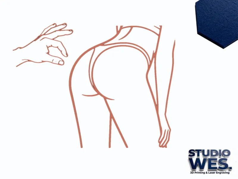Butt Pinch - Outline - Wall Art