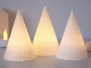 Modern Christmas Tree Tealight Lantern Set