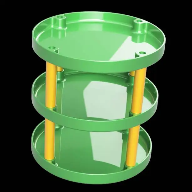 Round shelf with shelves