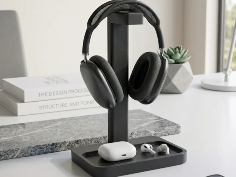 Minimalist Dual-Purpose Headphone Stand & Desk Organizer