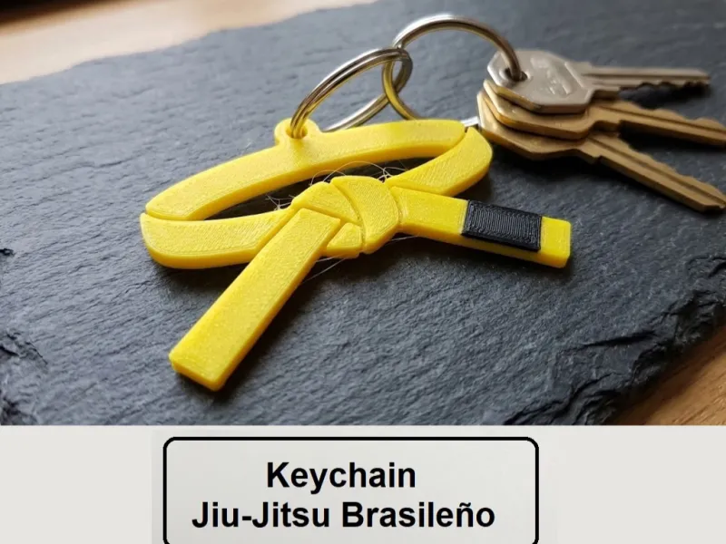 Porte-clés Ceinture BJJ JAUNE / Arts Martiaux | Accessoire