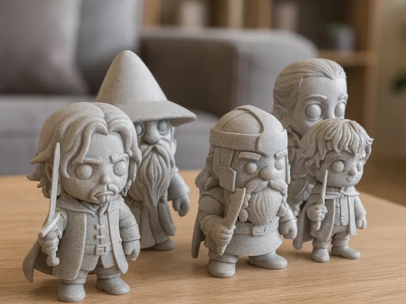 La Communauté + Galadriel – Collection de figurines 3D stylisées