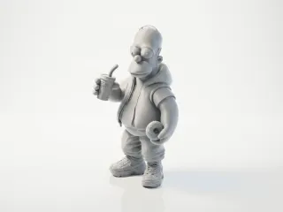 Homer Simpson Figurine Cartoon Character 3D Printable