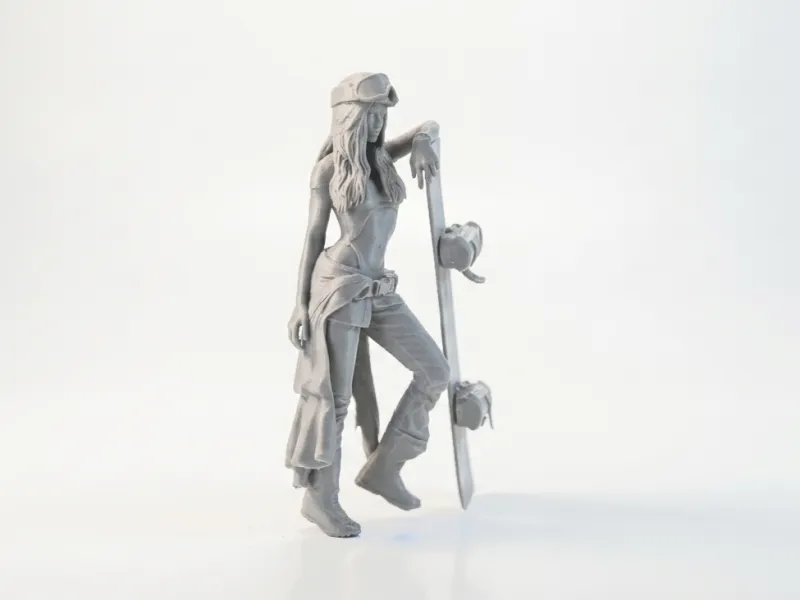 Snowboard Babe Female Figurine 3D Printable