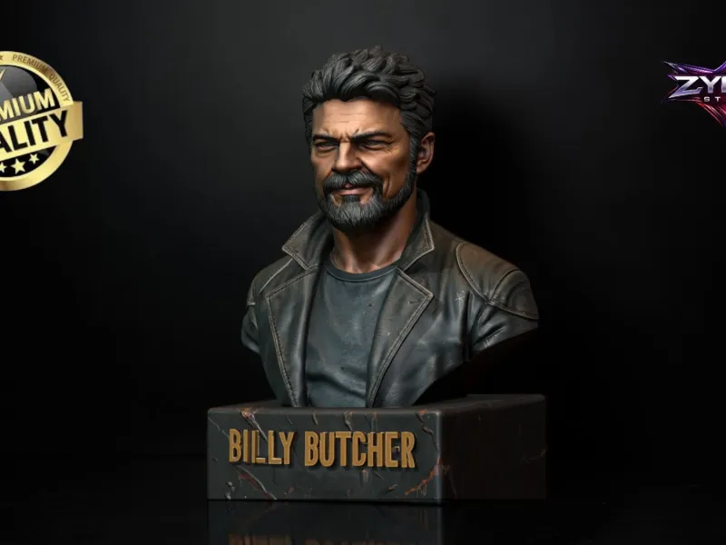 Busto de Billy Butcher STL The Boys Escultura Colecionável de Impressão 3D