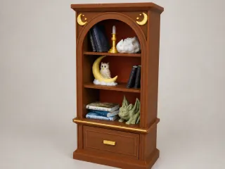 Fantasy Bookcase with miniatures