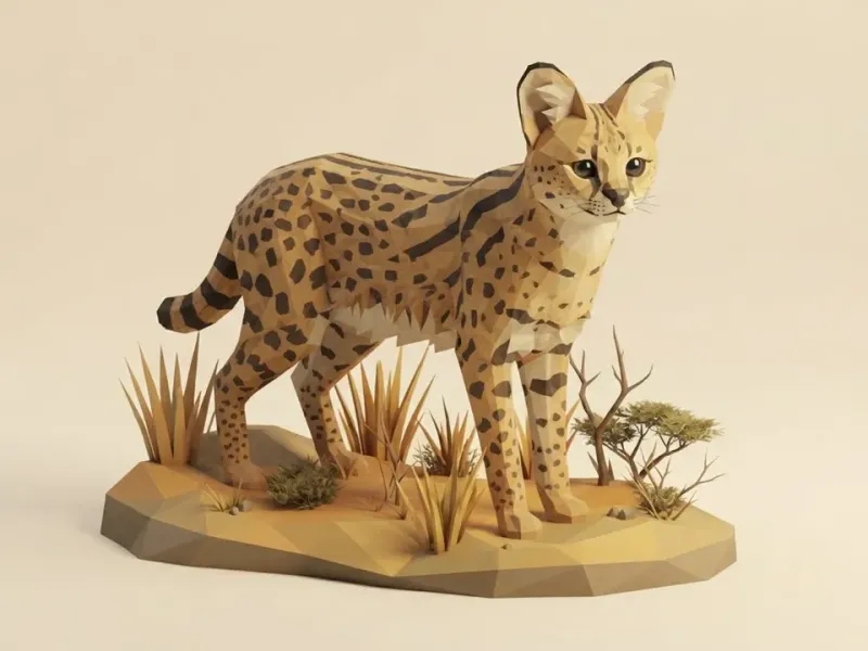 Low Poly Serval