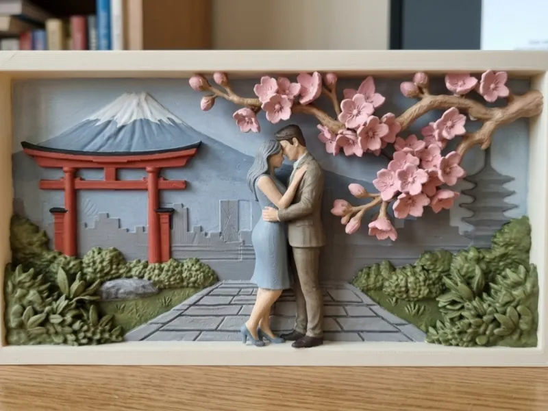 Mt Fuji Romance - Sakura Koppel Reliëf