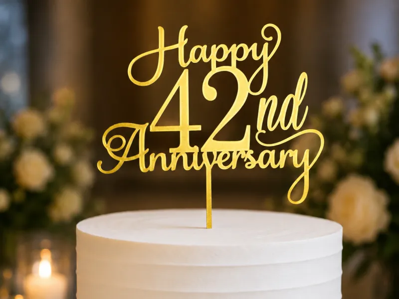42nd Anniversary Cake Topper